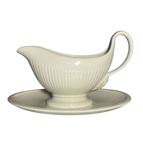 Wedgwood Etruria & Barlaston Edme Gravy Boat Underplate Lion Head Handle England - Picture 3 of 10